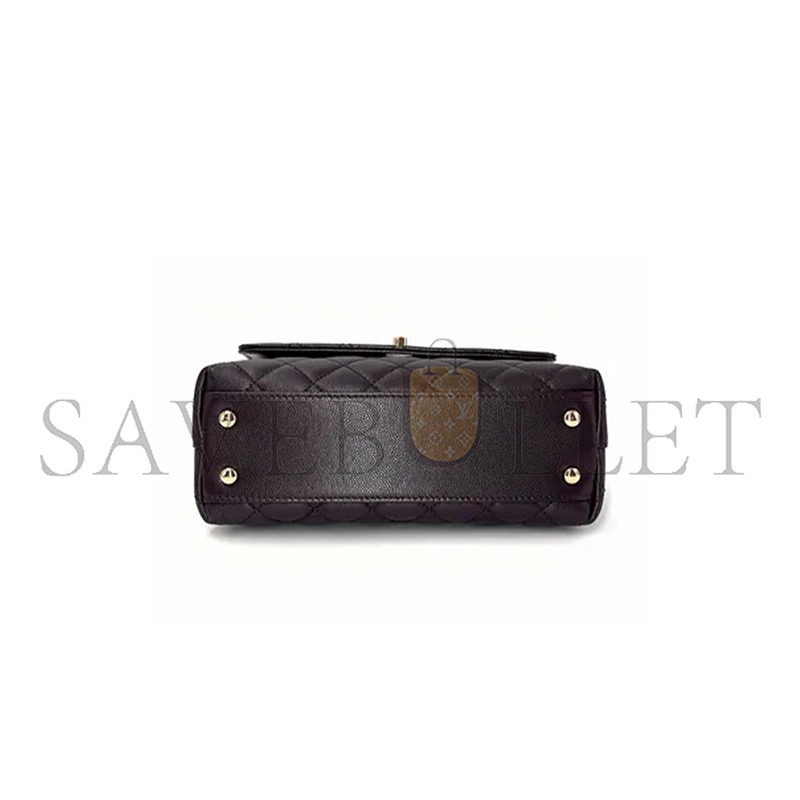 CHANEL MASTER QUILTED CAVIAR SMALL COCO TOP HANDLE BAG AS92990 (24*14*10cm)